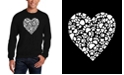LA Pop Art Men's Paw Prints Heart Word Art Crewneck Sweatshirt